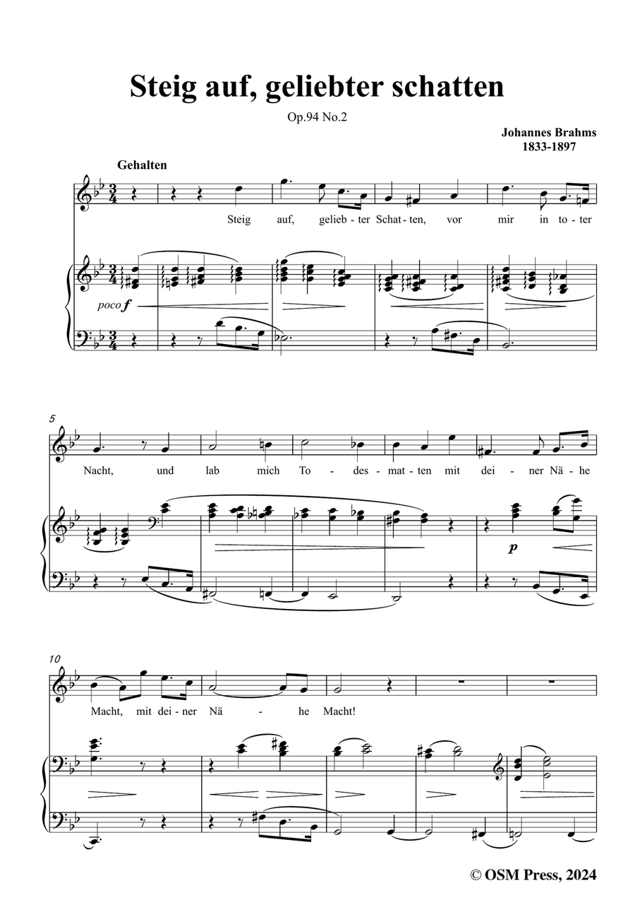Brahms-Steig auf,geliebter schatten,in g minor Piano, Vocal scores gallery preview page 3