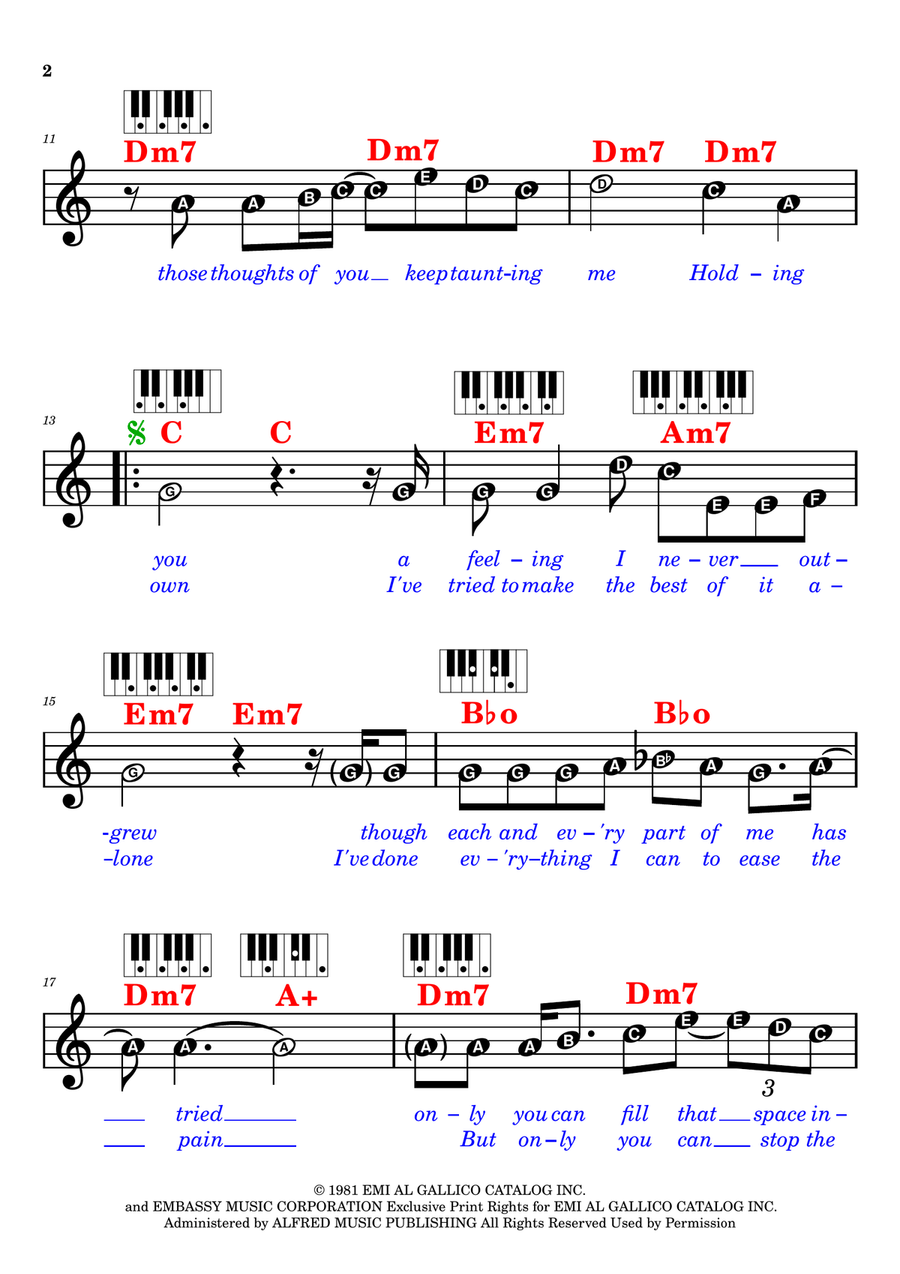 Here I Am (Just When I Thought I Was Over You) Piano scores gallery preview page 2