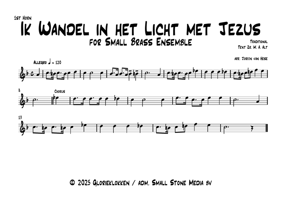 Ik Wandel in het Licht met Jezus Brass Quintet scores gallery preview page 5