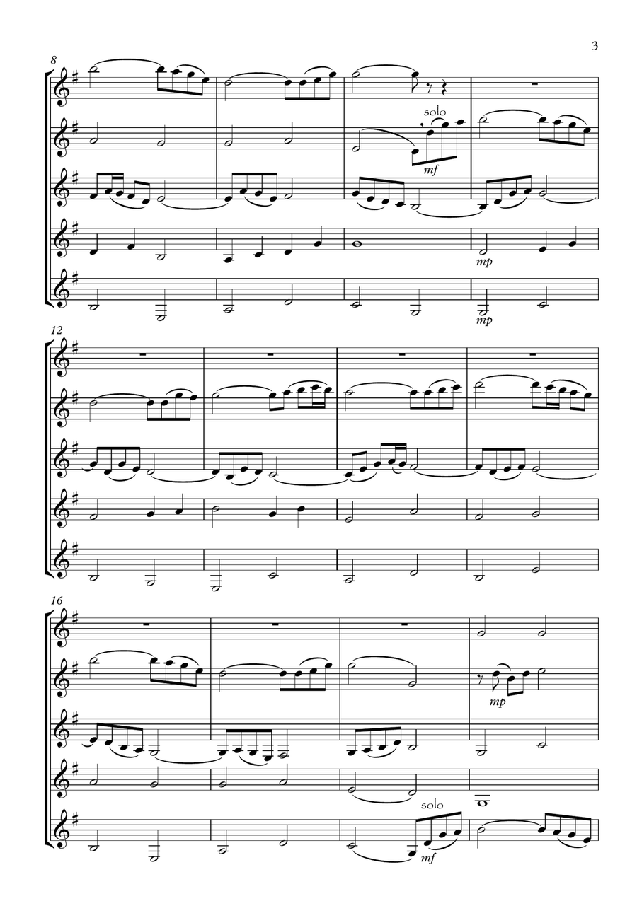 The Water is Wide The Water is Wide Clarinet Quintet scores gallery preview page 3