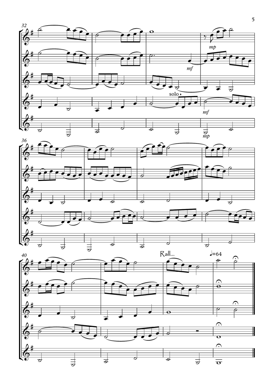 The Water is Wide The Water is Wide Clarinet Quintet scores gallery preview page 5