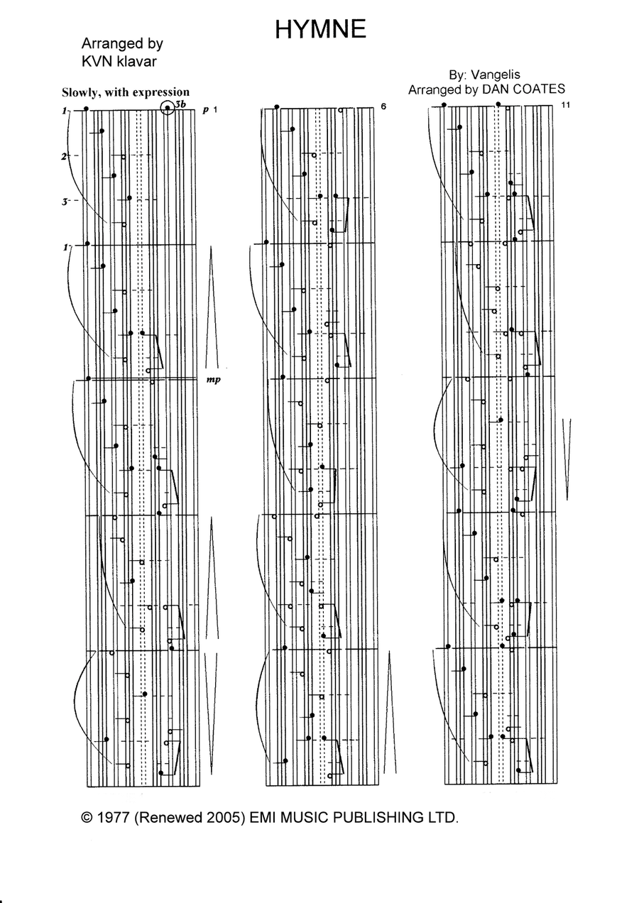 Hymne Hymne Piano Solo scores gallery preview page 1