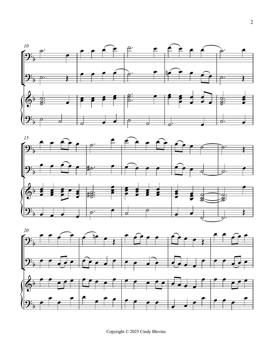 A Mighty Fortress Is Our God, for Two Trombones and Piano Trombone Duet scores gallery preview page 3