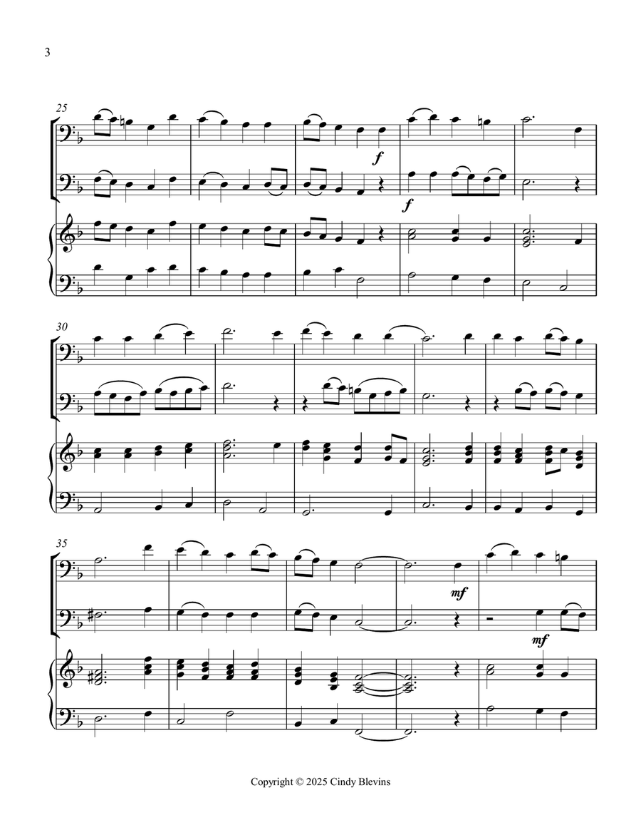 A Mighty Fortress Is Our God, for Two Trombones and Piano Trombone Duet scores gallery preview page 4