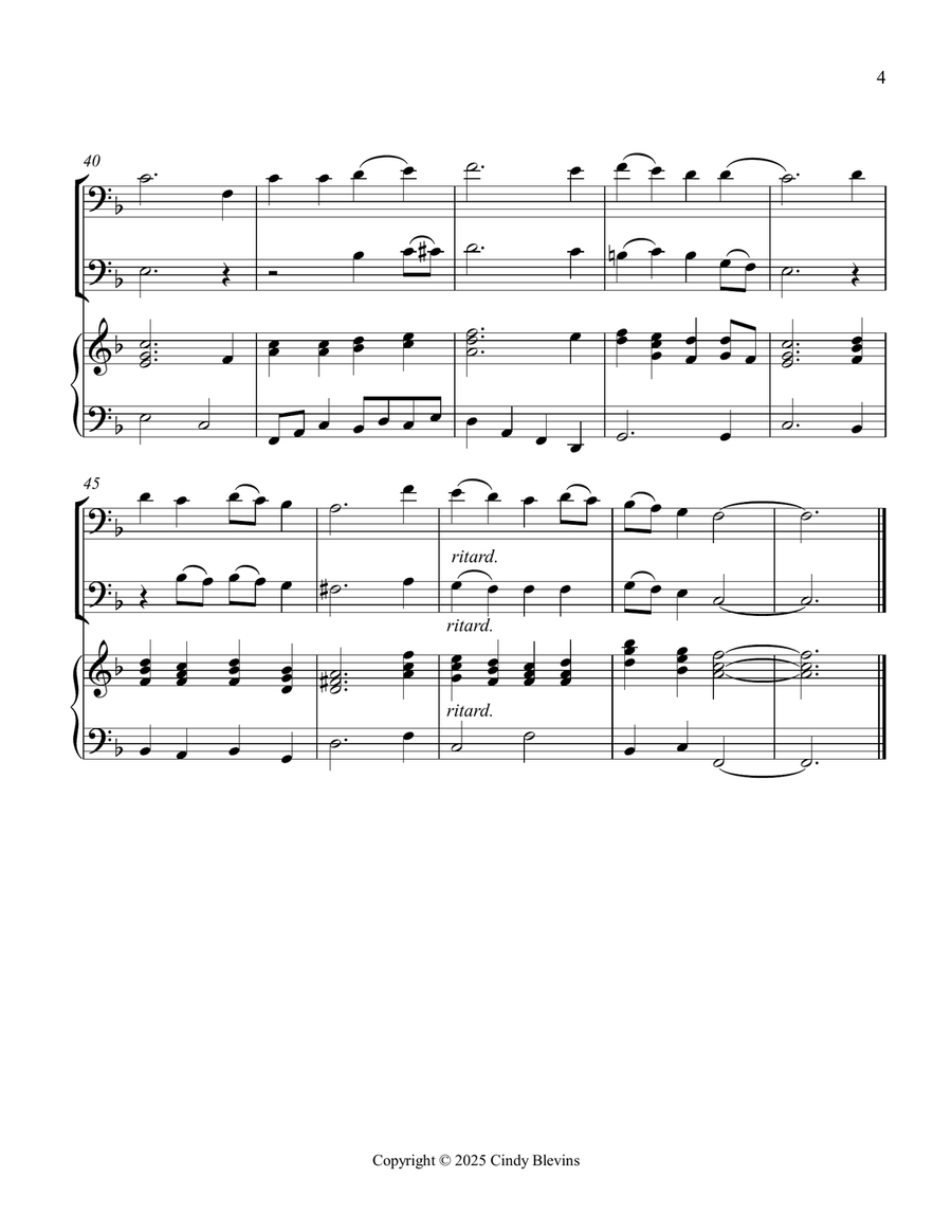 A Mighty Fortress Is Our God, for Two Trombones and Piano Trombone Duet scores gallery preview page 5