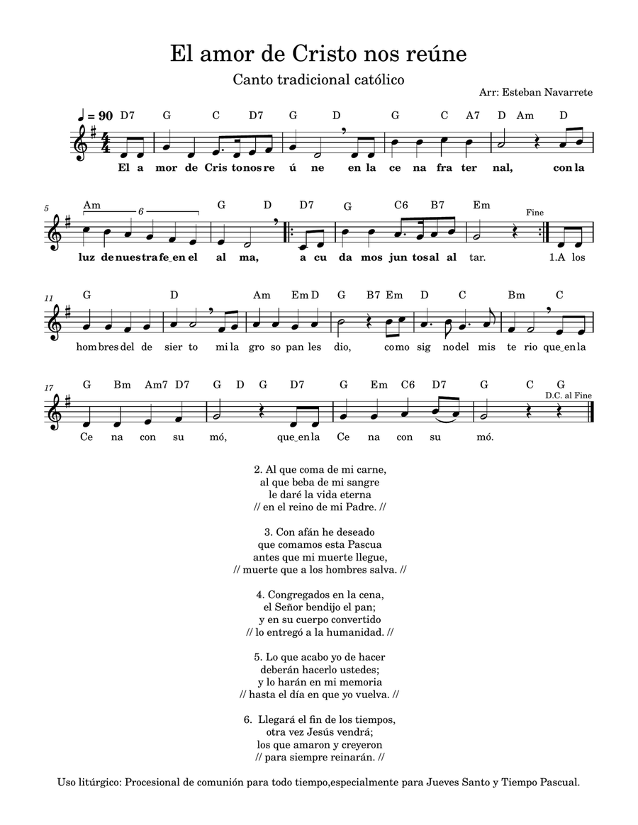 El amor de Cristo nos reúne Piano Solo scores gallery preview page 1