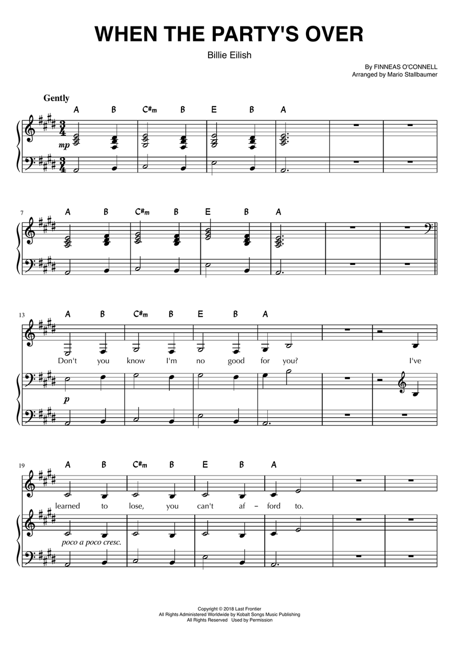When The Party's Over When The Party's Over Piano, Vocal scores gallery preview page 1