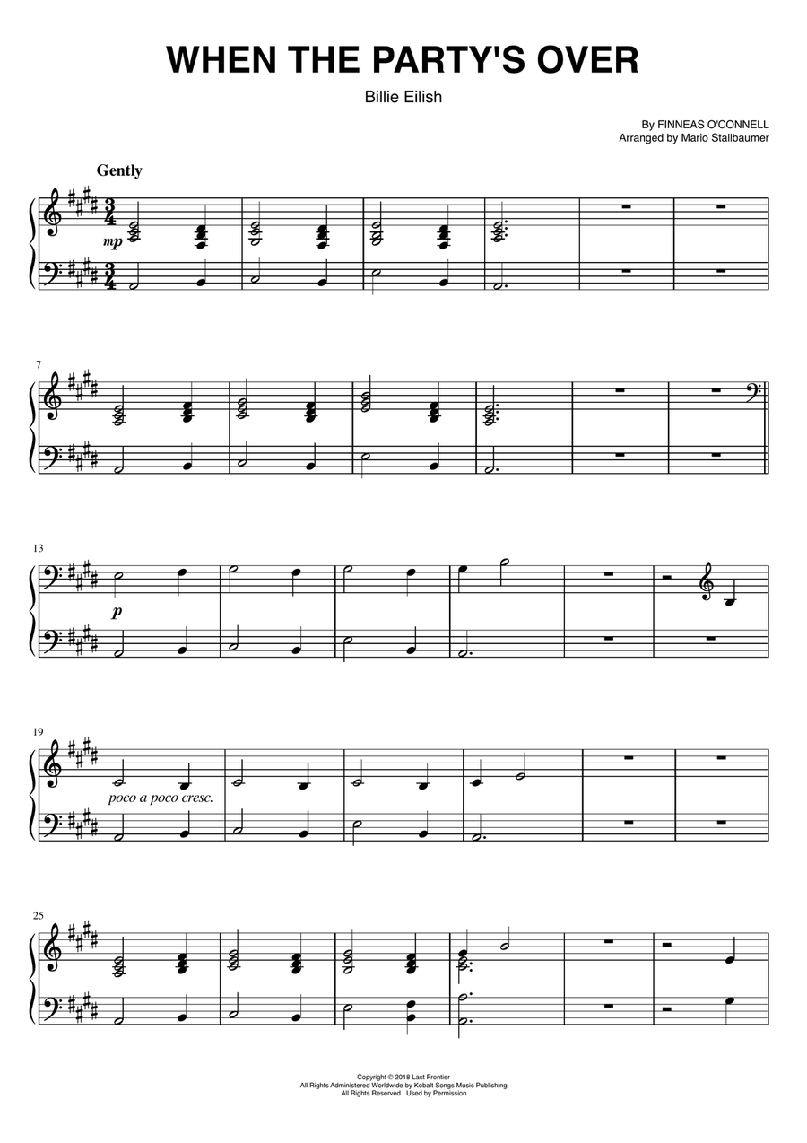 When The Party's Over Piano Solo scores gallery preview page 1
