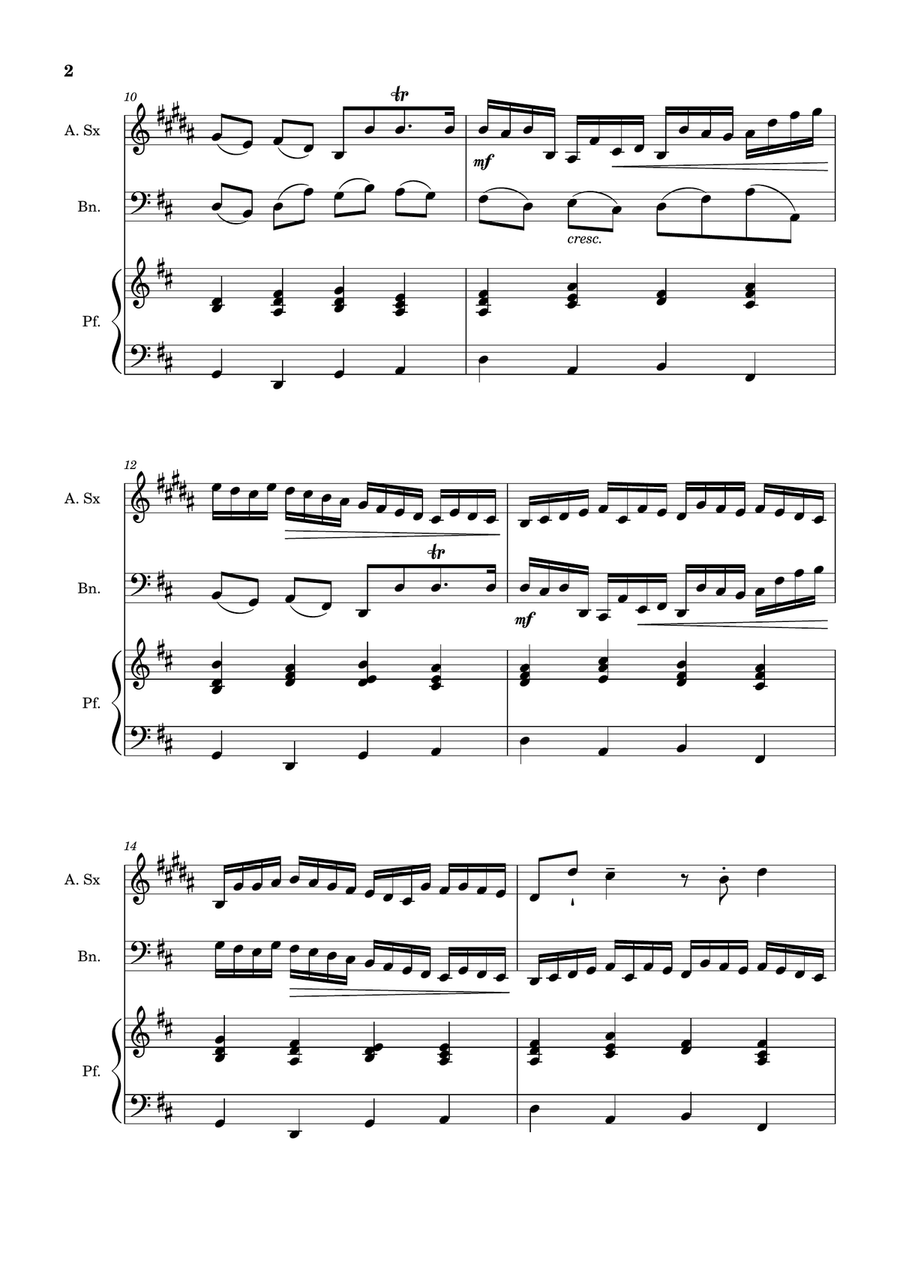 Canon in D Major, P.37; T.337. A. Sax, Bassoon, and Piano. Score and Parts. Woodwind Duet scores gallery preview page 2