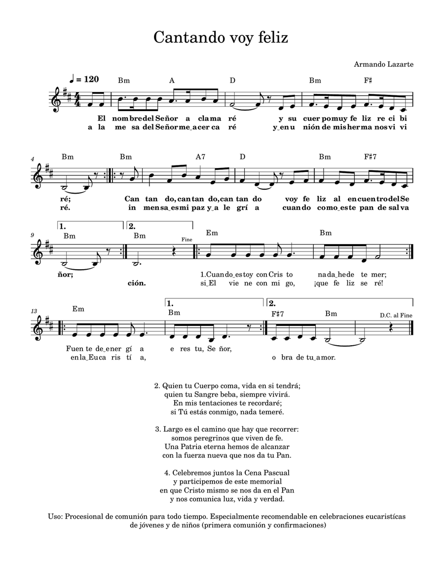 Cantando voy feliz Cantando voy feliz Piano Solo scores gallery preview page 1