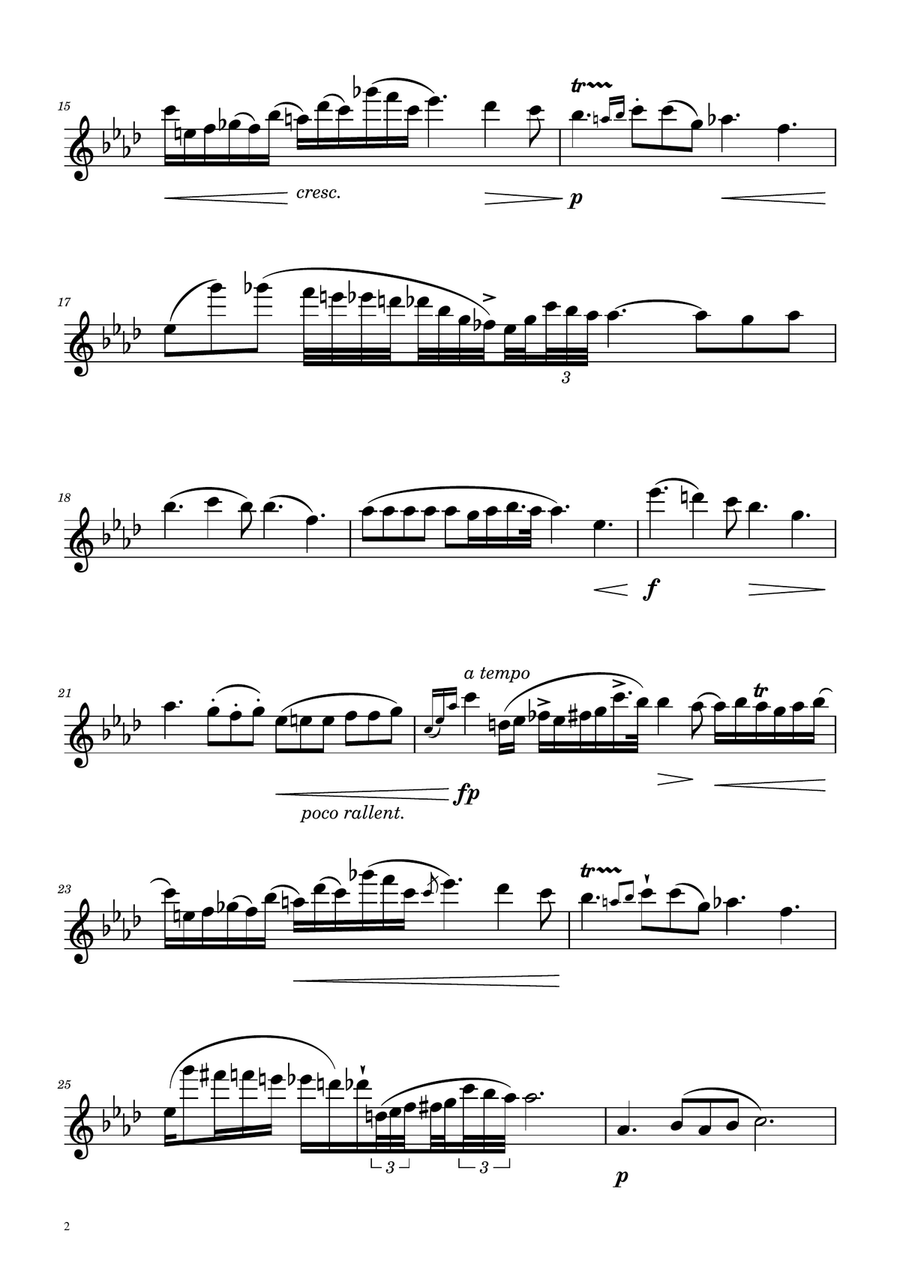 Chopin - Nocturne op.9 No.2 - Alto Flute Solo Flute Solo scores gallery preview page 2