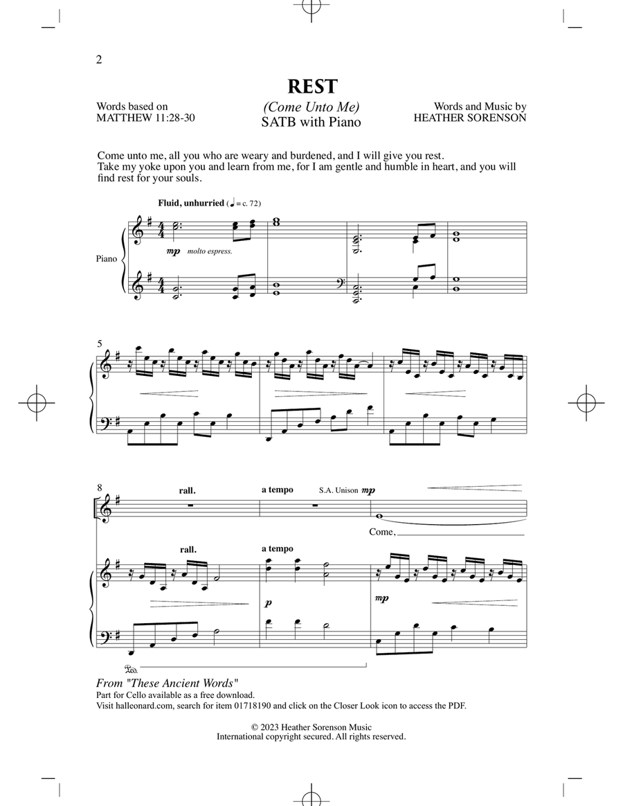 Rest Rest 4-Part scores gallery preview page 1