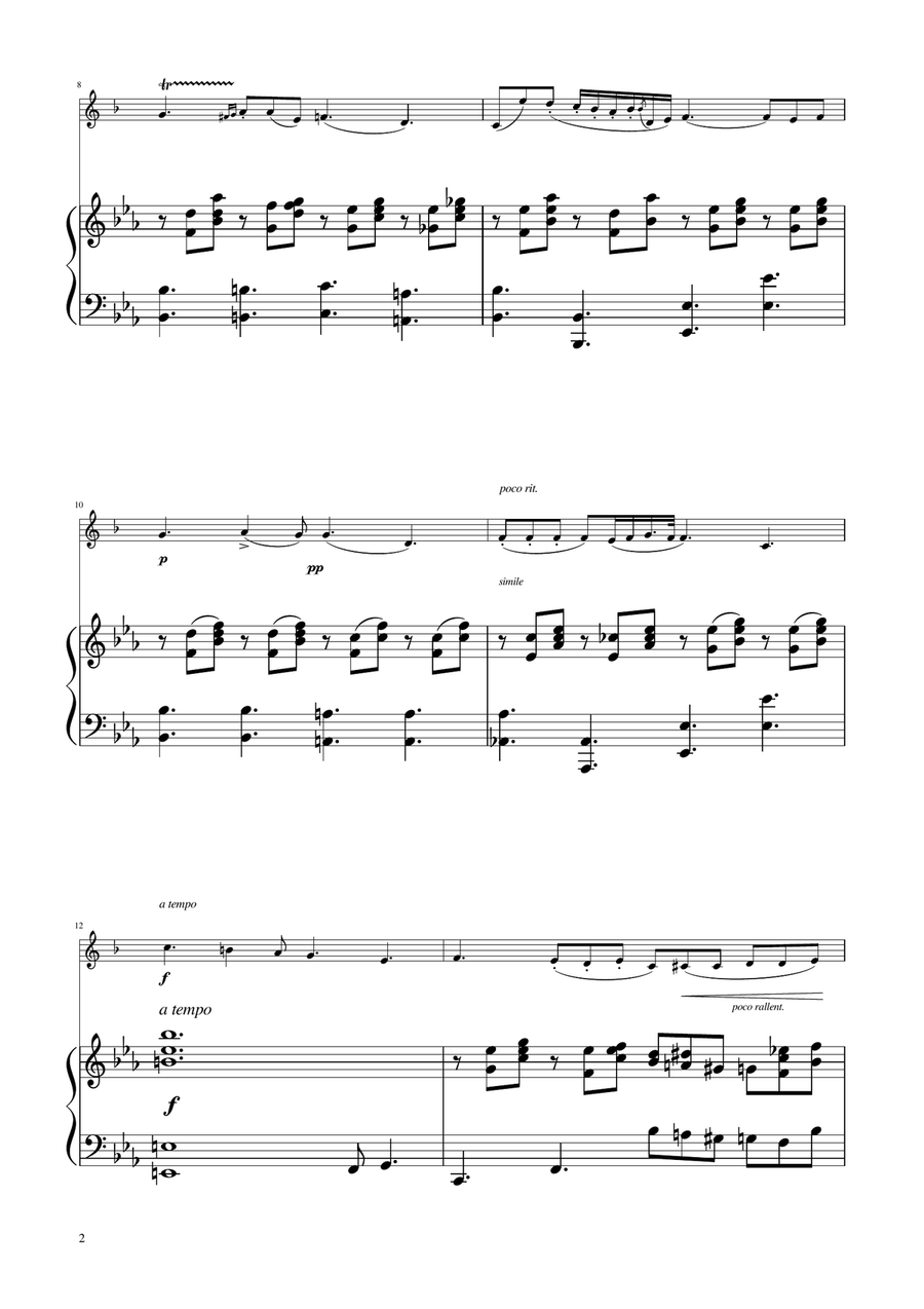 Chopin - Nocturne op.9 No.2 - Bass Clarinet Solo w/Piano Bass Clarinet scores gallery preview page 2