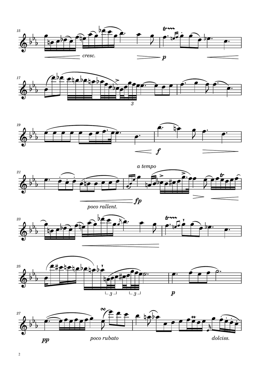 Chopin - Nocturne op.9 No.2 - Oboe Solo Oboe Solo scores gallery preview page 2