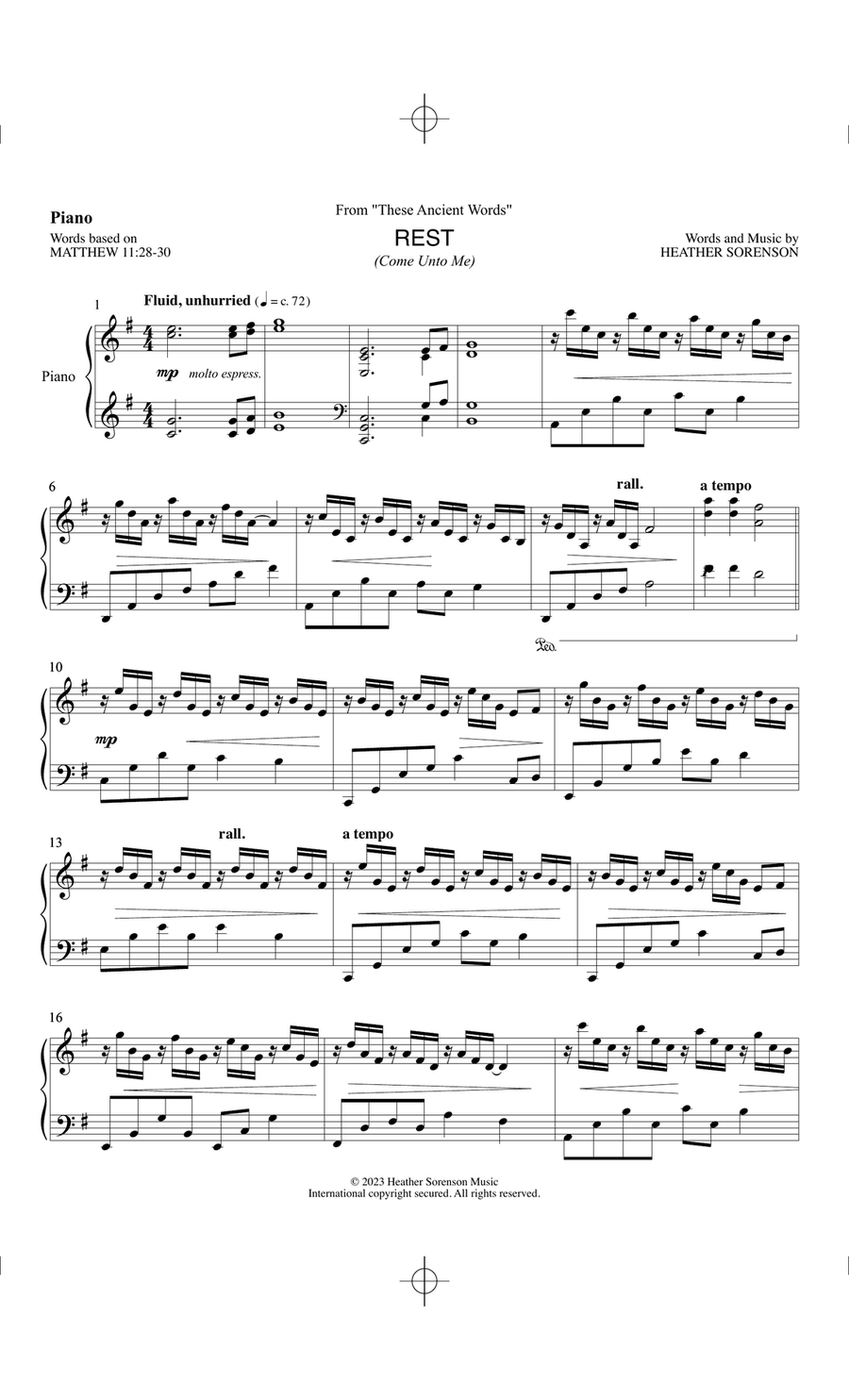 Rest (from These Ancient Words) - Piano Choir scores gallery preview page 1