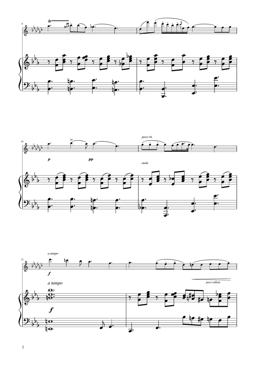 Chopin - Nocturne op.9 No.2 - Clarinet in A Solo w/Piano A Clarinet scores gallery preview page 2