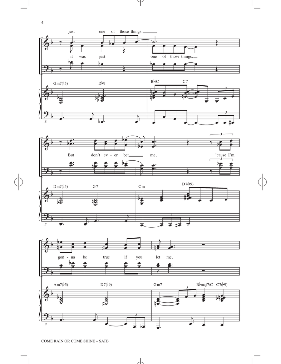 Come Rain Or Come Shine (arr. Kirby Shaw) by Kirby Shaw 4-Part - Digital Sheet Music page 3