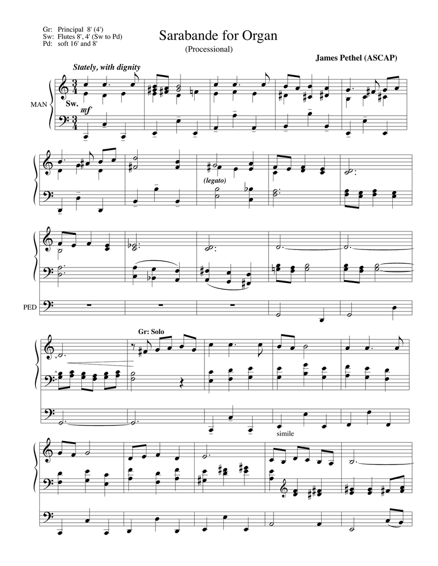 Sarabande for Organ Sarabande for Organ Organ Solo scores gallery preview page 1