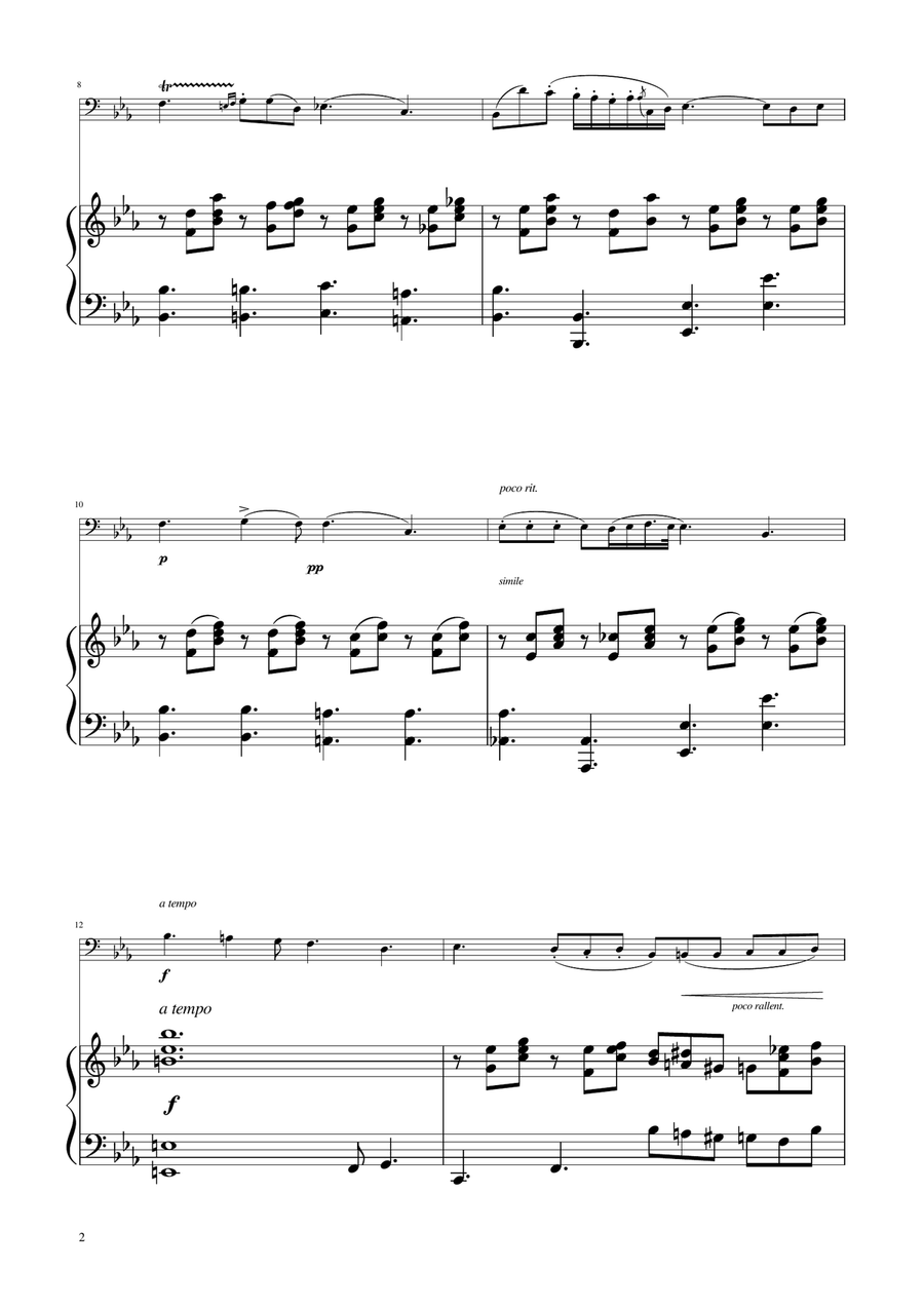Chopin - Nocturne op.9 No.2 - Euphonium Solo w/Piano Euphonium scores gallery preview page 2
