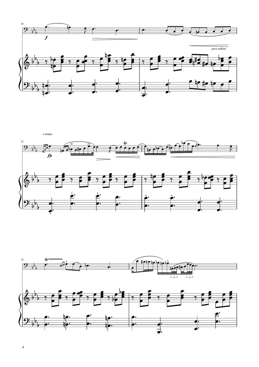 Chopin - Nocturne op.9 No.2 - Euphonium Solo w/Piano Euphonium scores gallery preview page 4