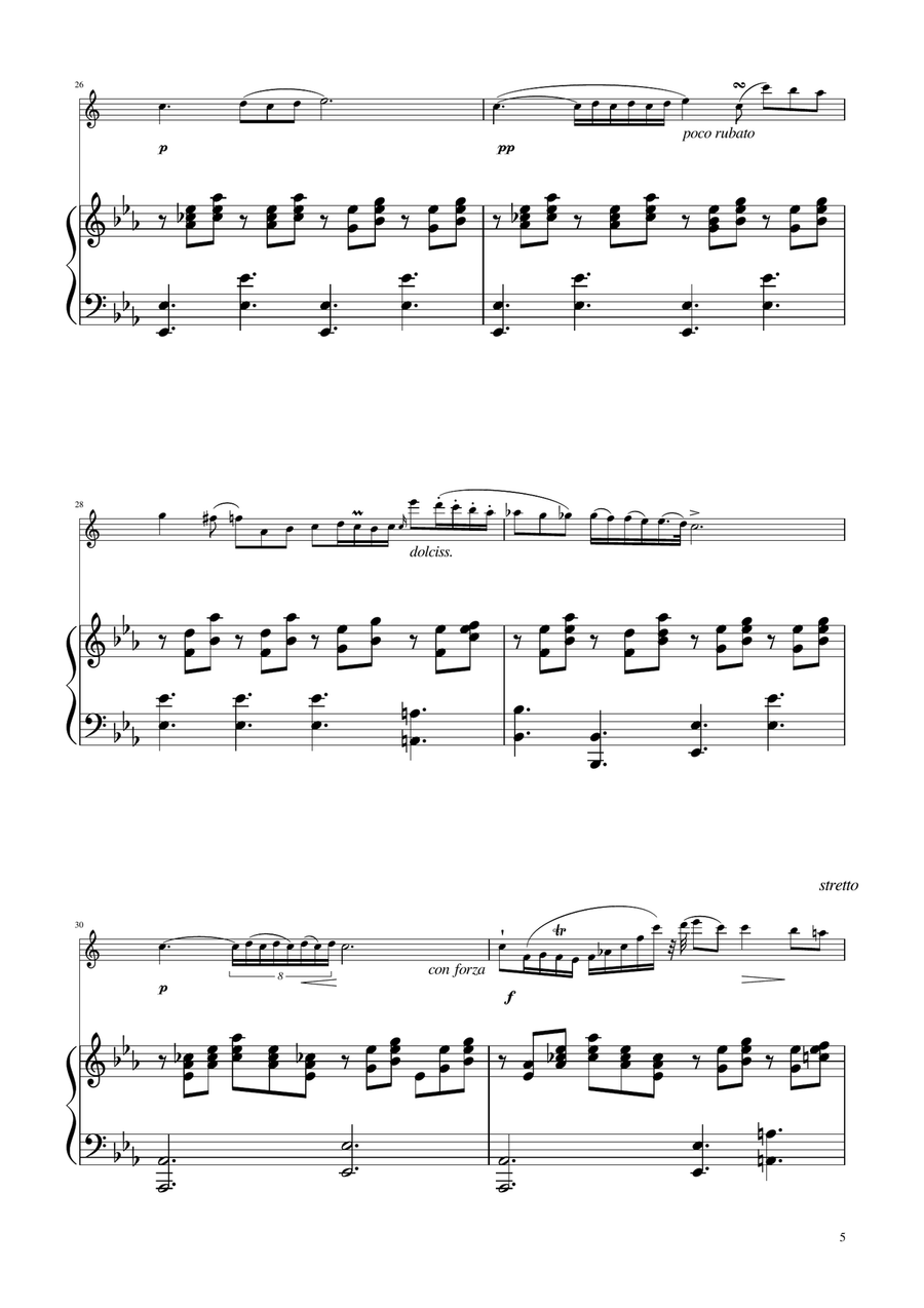 Chopin - Nocturne op.9 No.2 - Alto Sax Solo w/Piano Alto Saxophone scores gallery preview page 5
