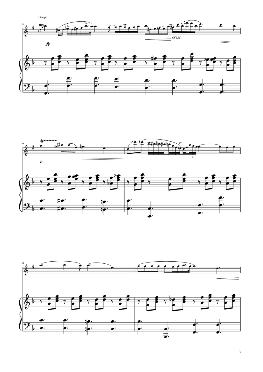 Chopin - Nocturne op.9 No.2 - Soprano Sax Solo w/Piano Soprano Saxophone scores gallery preview page 3