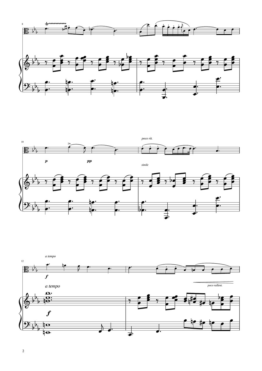 Chopin - Nocturne op.9 No.2 - Viola Solo w/Piano Piano scores gallery preview page 2