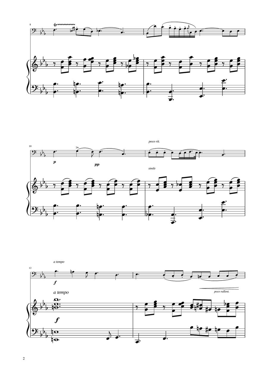 Chopin - Nocturne op.9 No.2 - Cello Solo w/Piano Piano scores gallery preview page 2