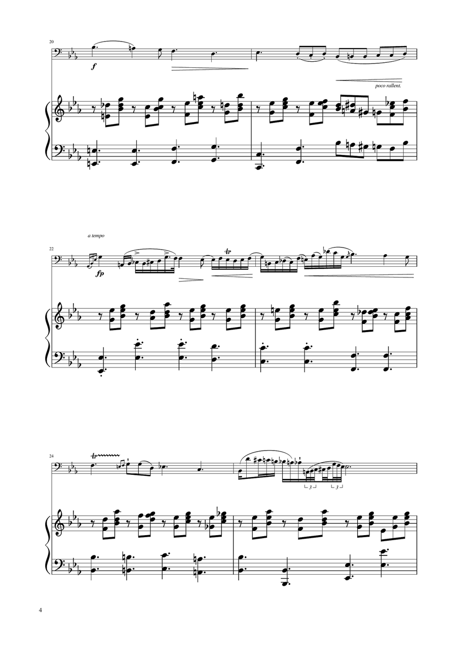Chopin - Nocturne op.9 No.2 - Cello Solo w/Piano Piano scores gallery preview page 4