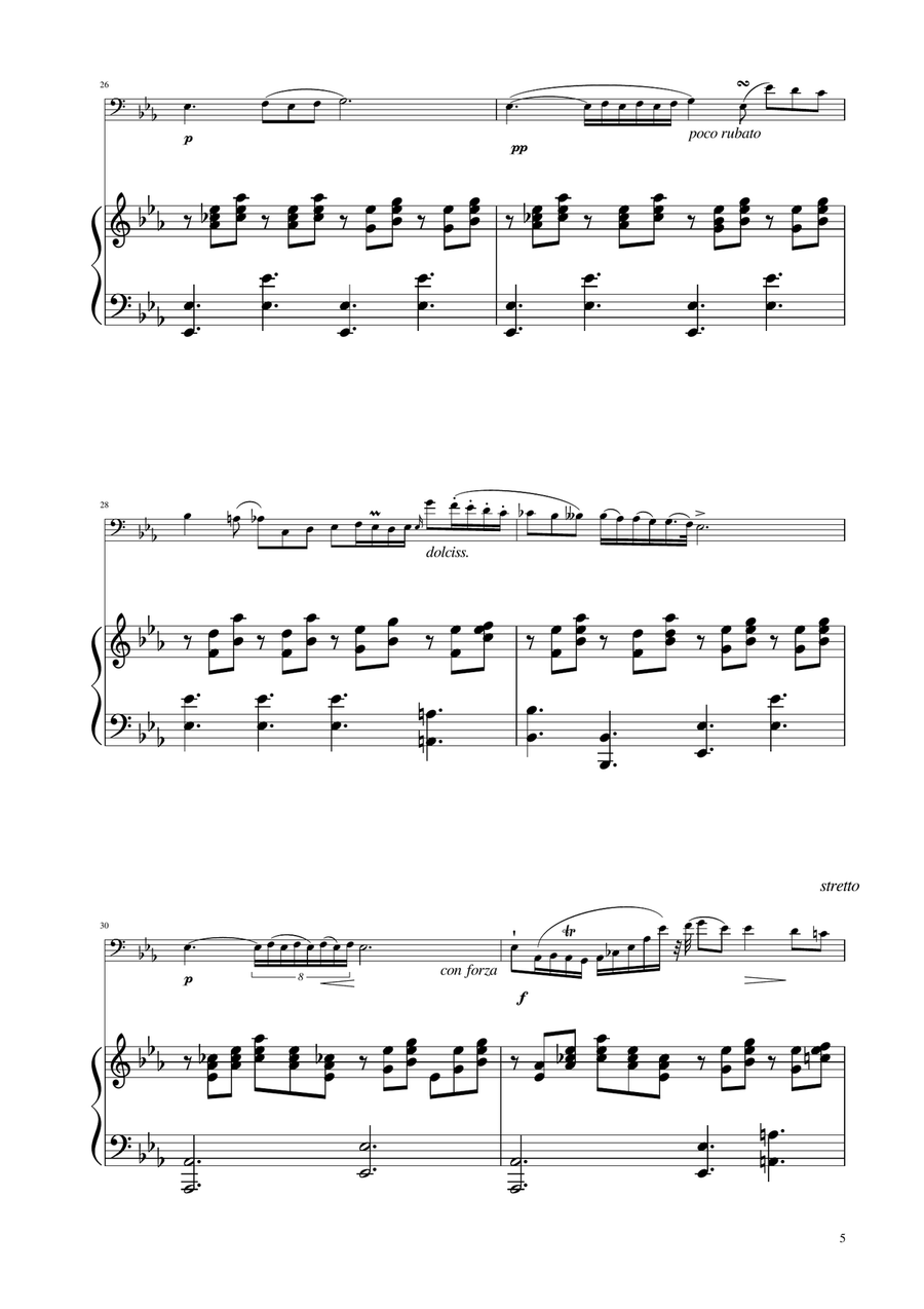 Chopin - Nocturne op.9 No.2 - Cello Solo w/Piano Piano scores gallery preview page 5