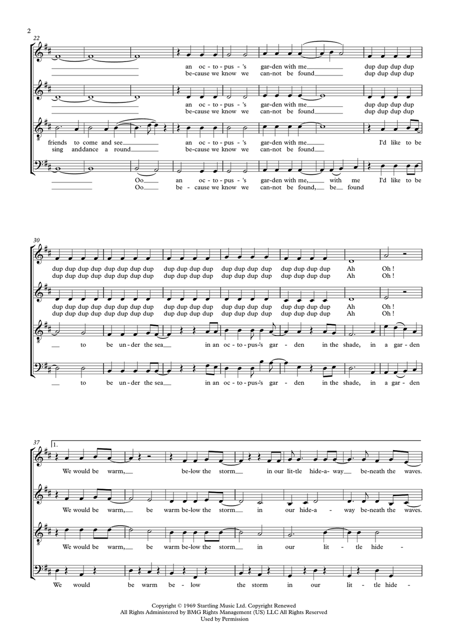 Octopus's Garden Octopus's Garden 4-Part scores gallery preview page 2