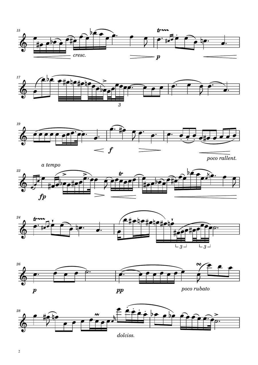 Chopin - Nocturne op.9 No.2 - Alto Sax Solo Alto Saxophone scores gallery preview page 2