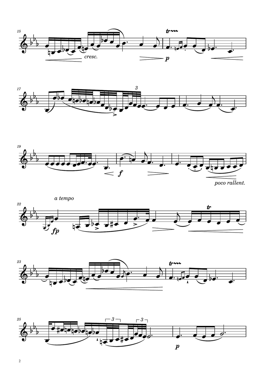 Chopin - Nocturne op.9 No.2 - Trumpet in C Solo C Trumpet scores gallery preview page 2