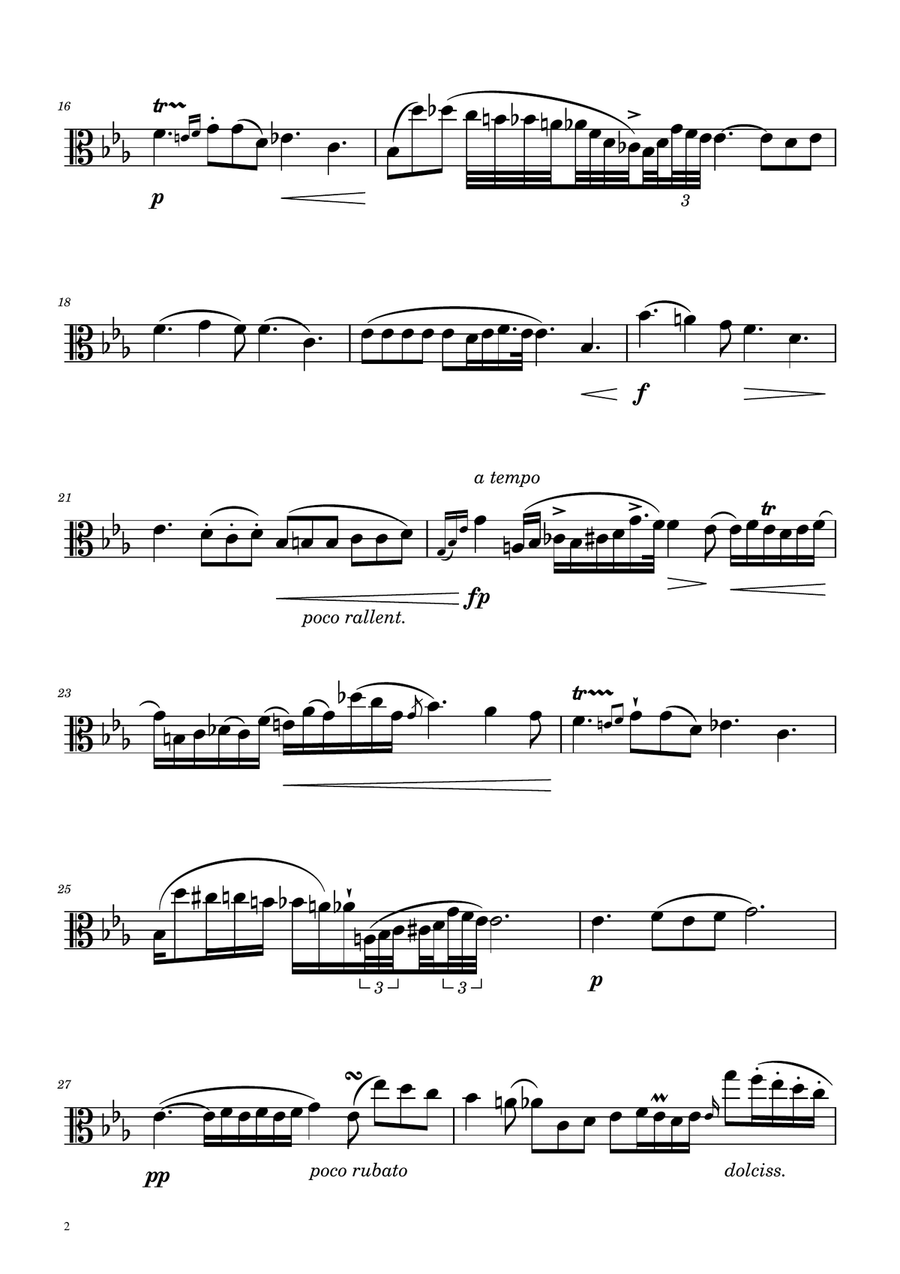 Chopin - Nocturne op.9 No.2 - Viola Solo Viola Solo scores gallery preview page 2