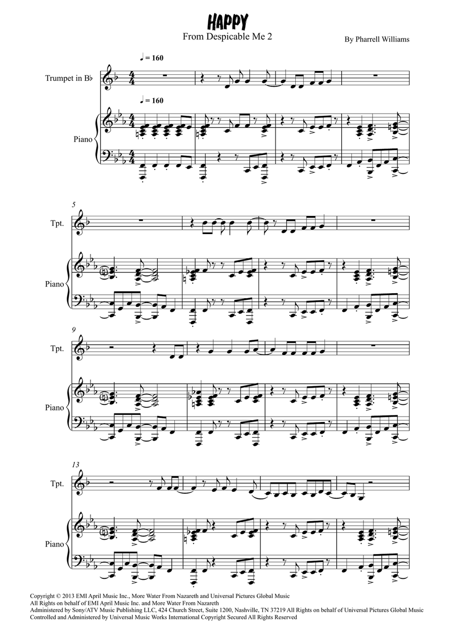 Happy Happy Trumpet Solo scores gallery preview page 1