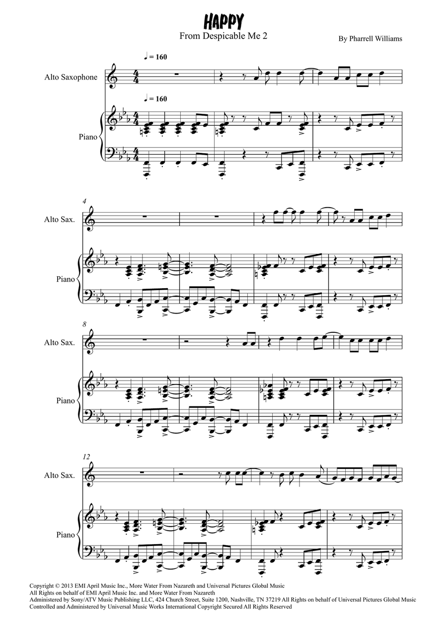 Happy Happy Alto Saxophone scores gallery preview page 1