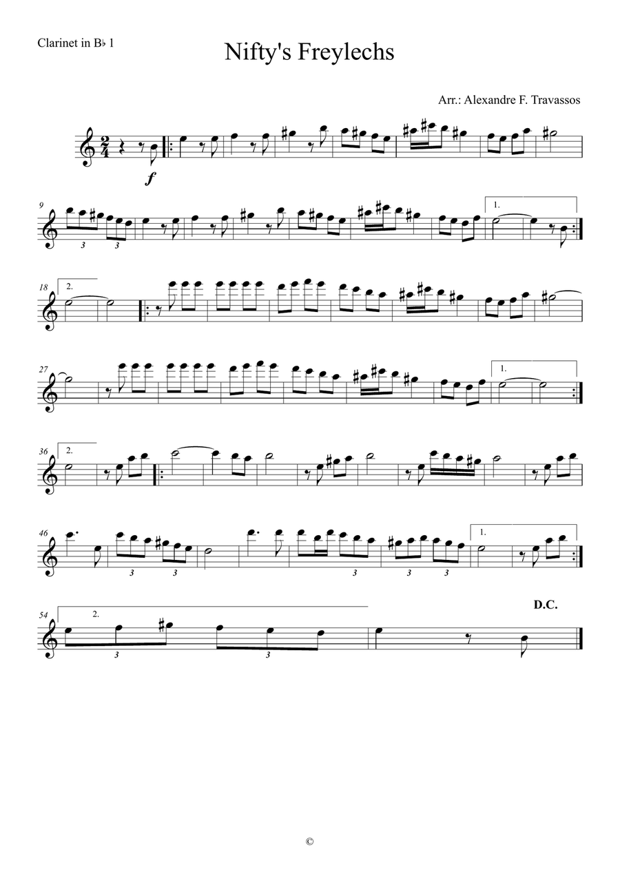 Nifty's Freylech Nifty's Freylech Clarinet Quartet scores gallery preview page 4