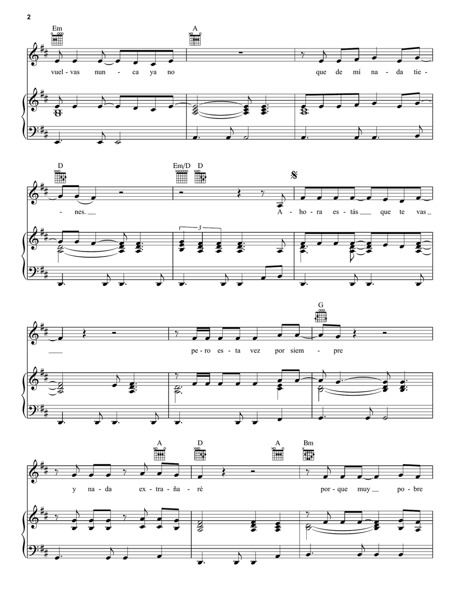 Y Voy A Ser Feliz Y Voy A Ser Feliz Piano, Vocal, Guitar scores gallery preview page 2