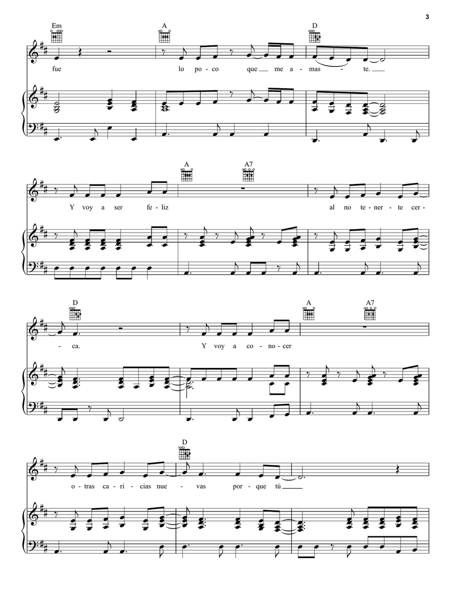 Y Voy A Ser Feliz Y Voy A Ser Feliz Piano, Vocal, Guitar scores gallery preview page 3