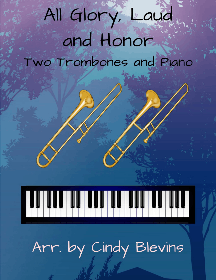 All Glory, Laud and Honor, for Two Trombones and Piano Trombone Duet scores gallery preview page 1