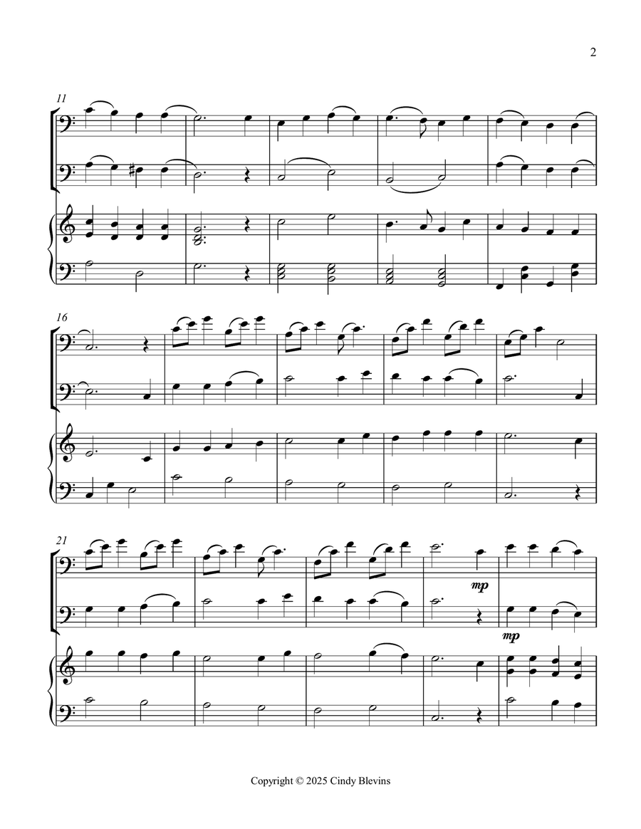 All Glory, Laud and Honor, for Two Trombones and Piano Trombone Duet scores gallery preview page 3