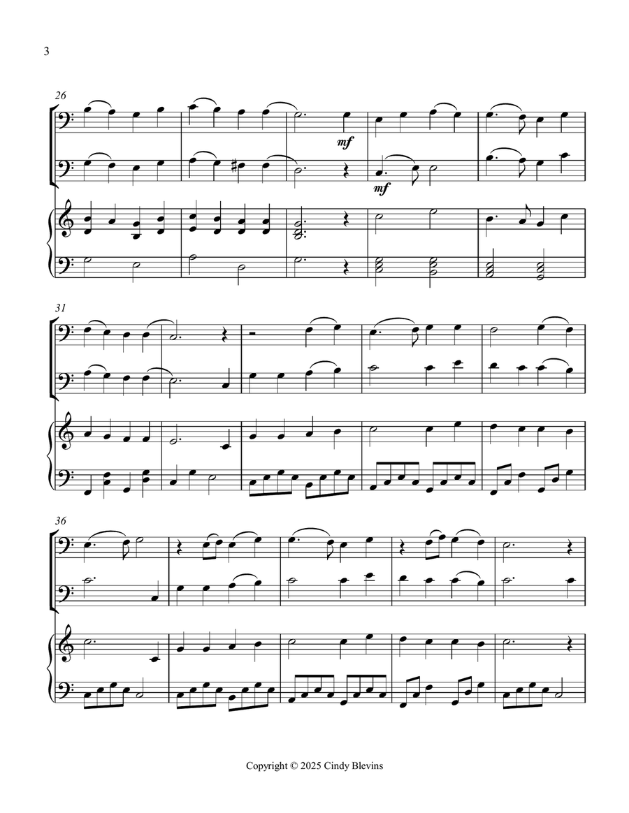 All Glory, Laud and Honor, for Two Trombones and Piano Trombone Duet scores gallery preview page 4
