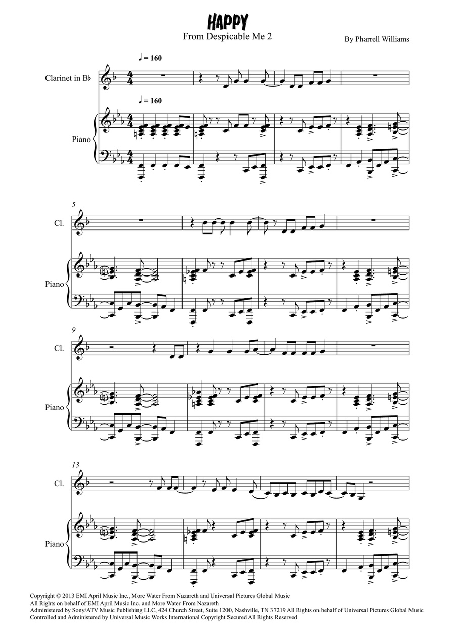 Happy Happy Clarinet Solo scores gallery preview page 1
