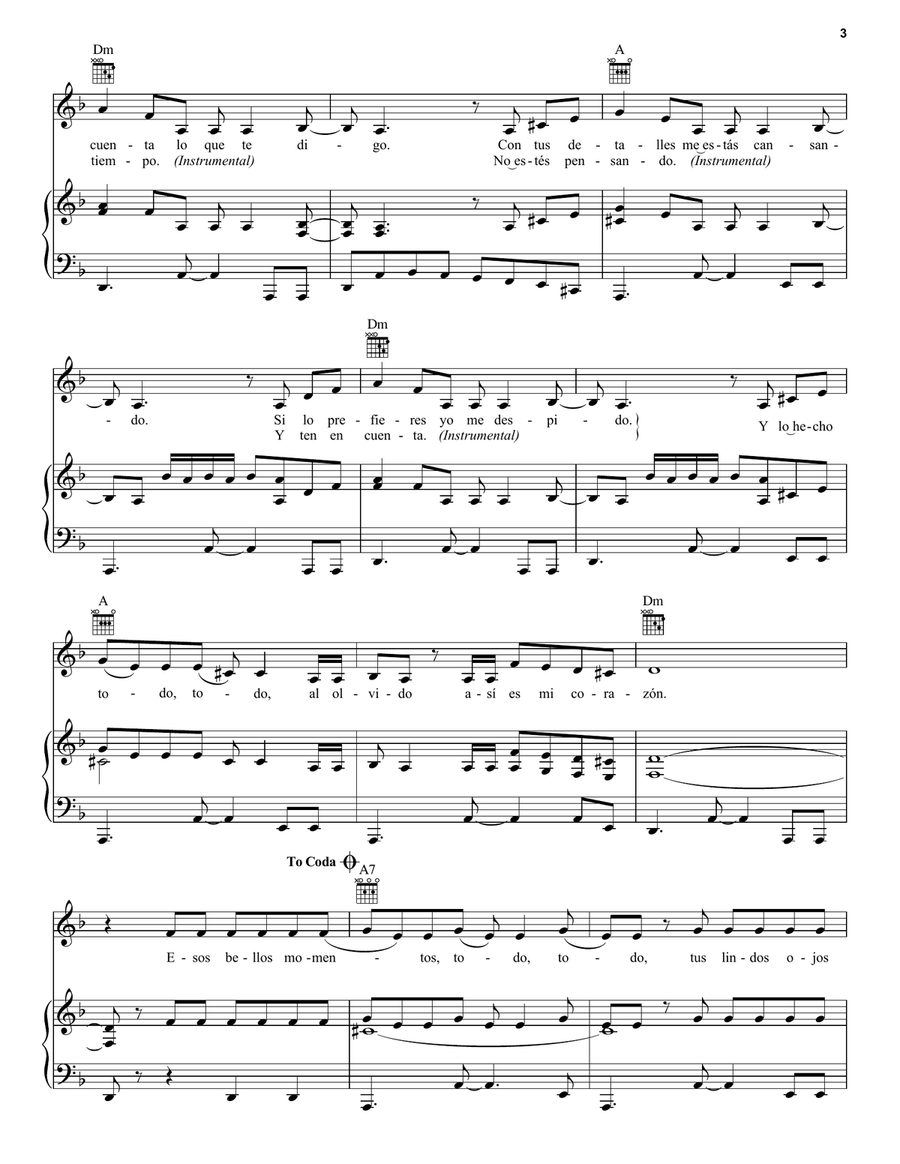 Todo, Todo, Todo Todo, Todo, Todo Piano, Vocal, Guitar scores gallery preview page 3