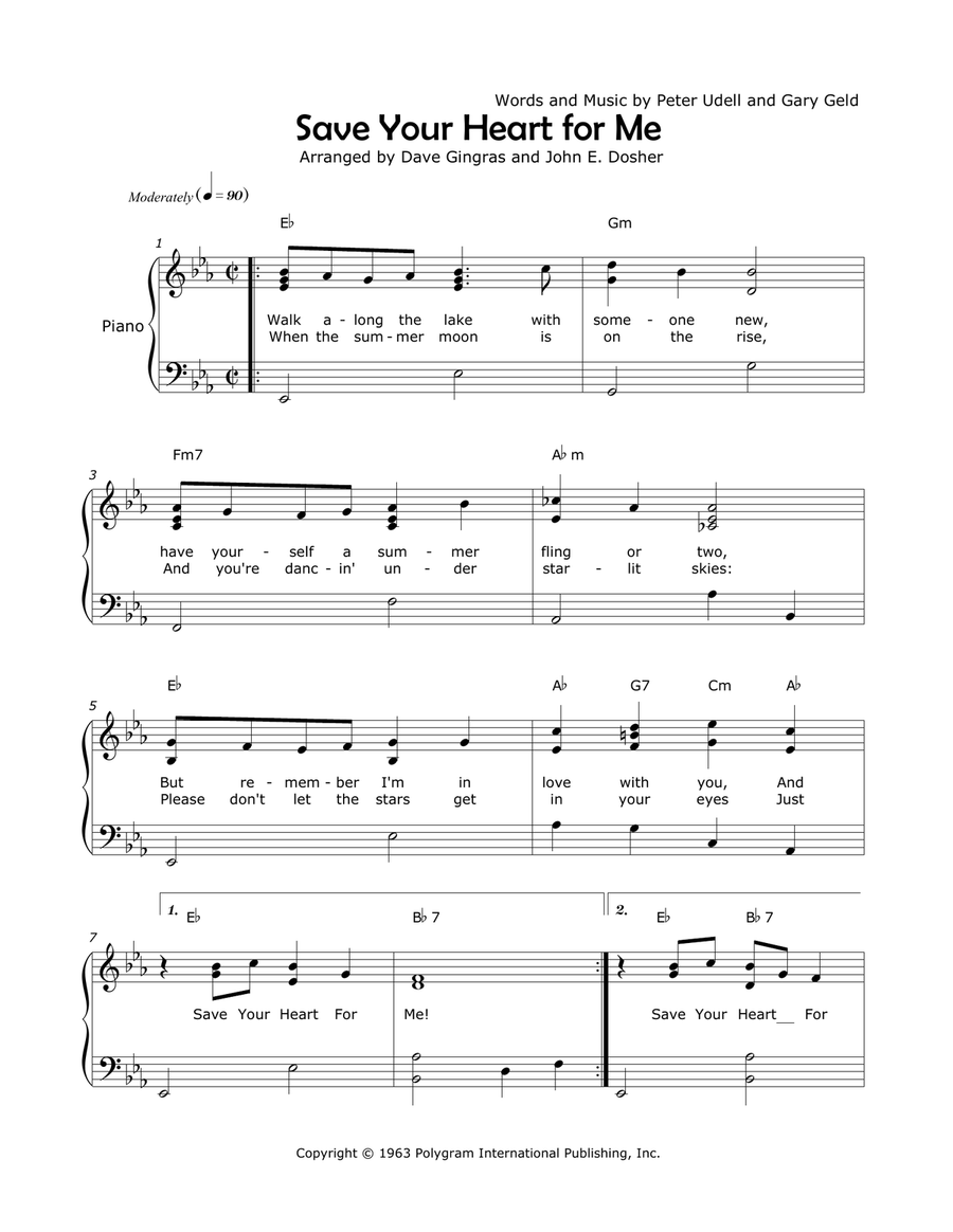 Save Your Heart For Me Piano, Vocal scores gallery preview page 1