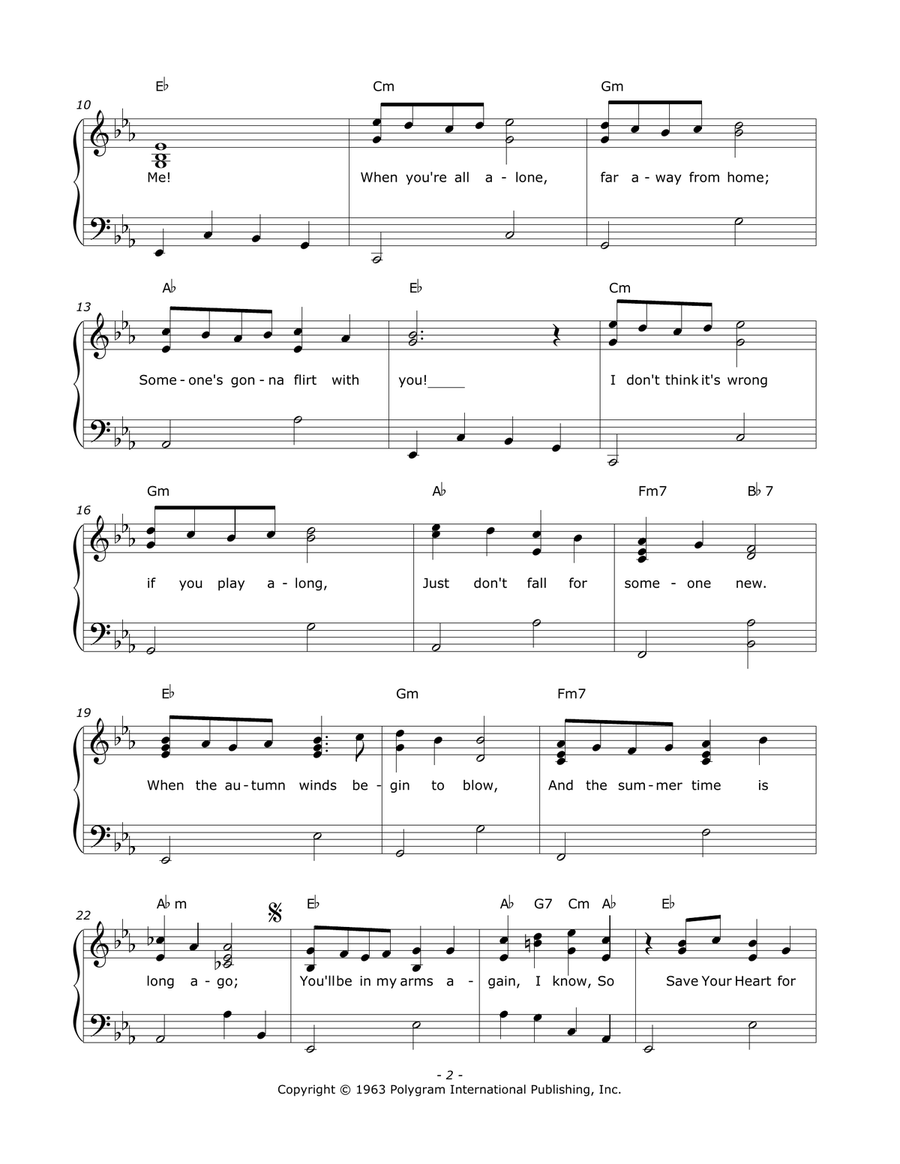 Save Your Heart For Me Piano, Vocal scores gallery preview page 2