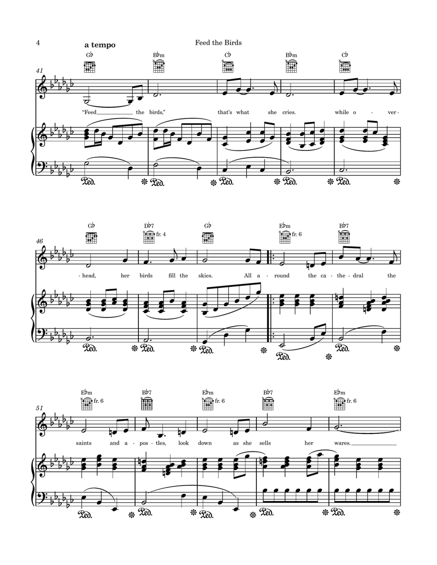Feed The Birds (Tuppence A Bag) Piano, Vocal scores gallery preview page 4