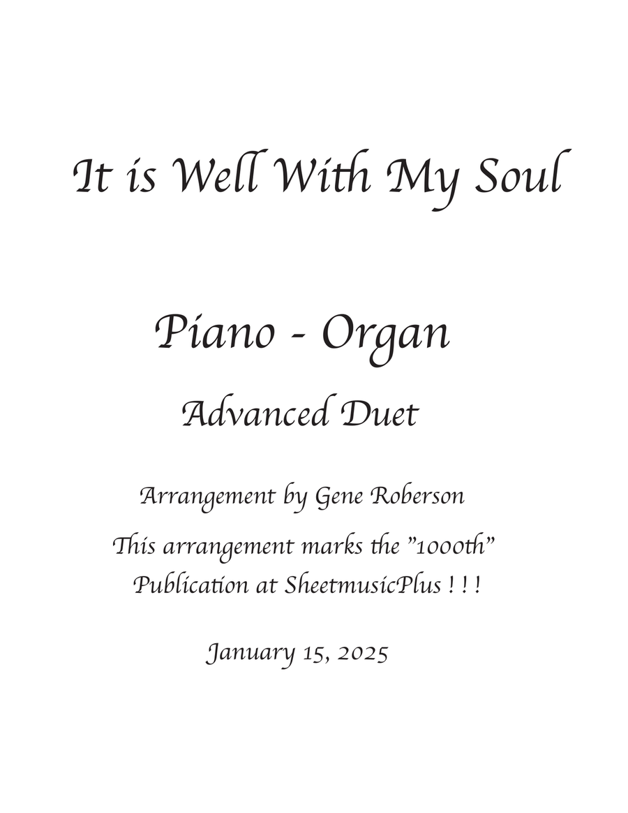 It Is Well With My Soul Piano Organ Concert Duet Piano scores gallery preview page 1