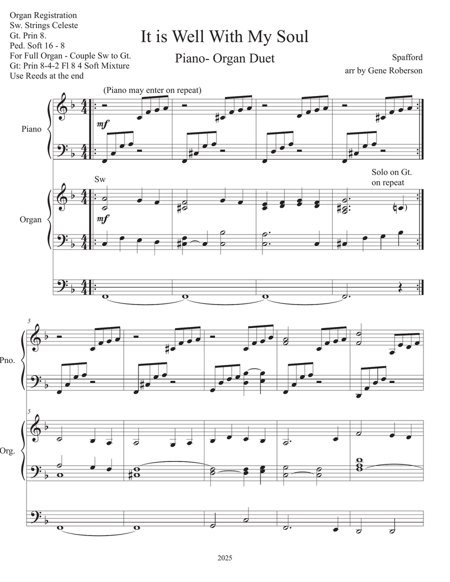 It Is Well With My Soul Piano Organ Concert Duet Piano scores gallery preview page 2