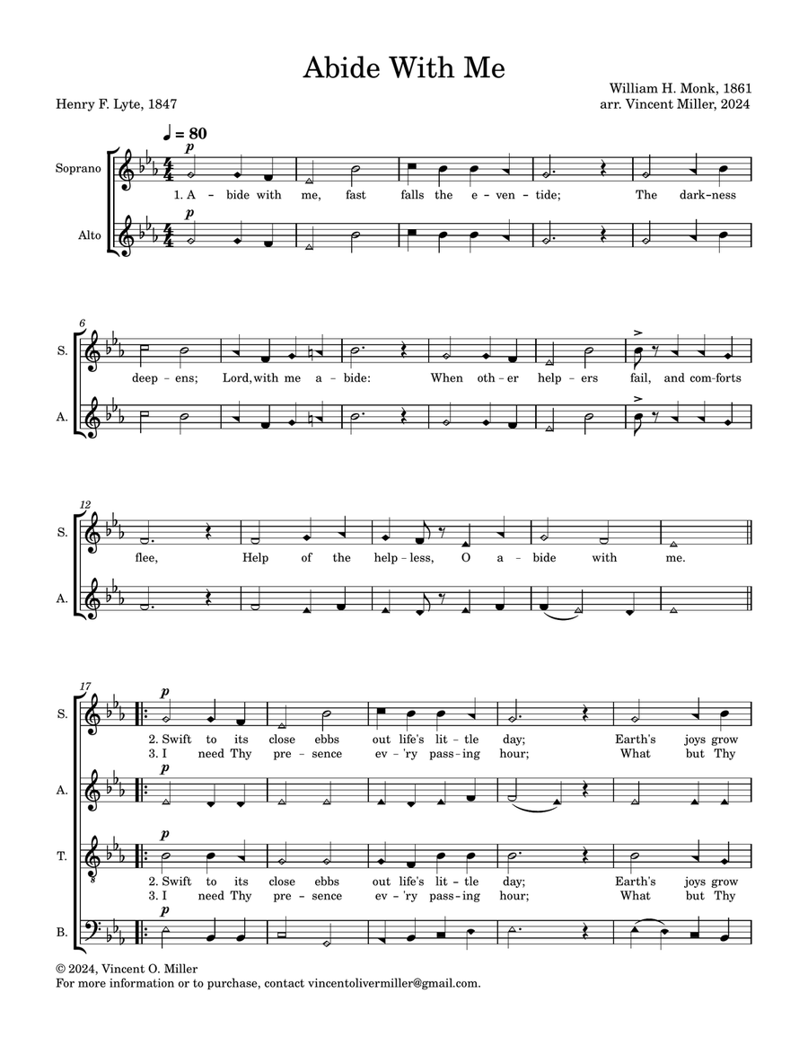 Abide With Me Abide With Me 4-Part scores gallery preview page 1